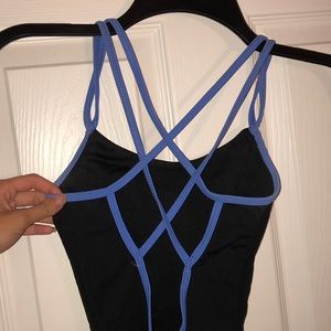 Strappy Royal Blue and Black Leotard